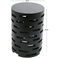 thumbnail image 3 of DecMode 12" x 17" Black Wood Brick Inspired Cutout Geometric Accent Table, 1-Piece, 3 of 7