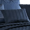 thumbnail image 3 of 10 Piece King Polyester Comforter Set with Geometric Oblong Print, Dark Blue- Saltoro Sherpi, 3 of 3
