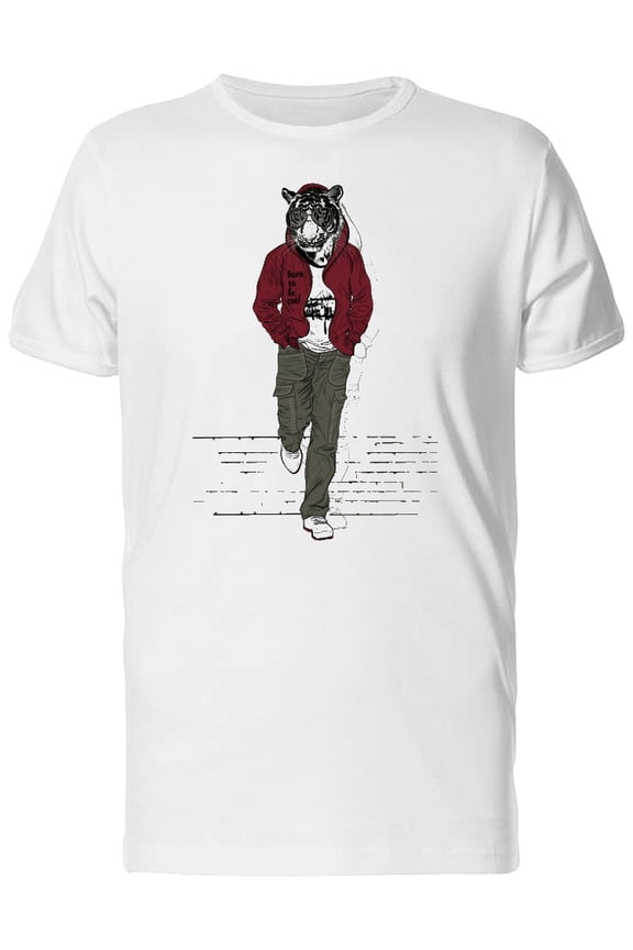 Tiger With Urban Outfit T-Shirt Men -Image by Shutterstock, Male 4X-Large