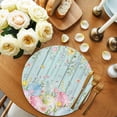 thumbnail image 2 of Round Woven Placemats 1 pc, Colorful Easter Eggs Washable & Heat Resistan-t Plastic Wipeable Placemats for Round Table Spring Rustic Floral Blue Wood Kitchen Dining Table Decor, 13in,, 2 of 9