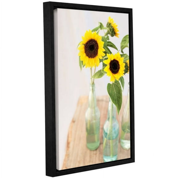ArtWall Elena Ray "Sunflowers In A Bottle" Gallery-wrapped Floater-framed Canvas