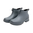 thumbnail image 5 of Women’s Flat Heel Waterproof PVC Ankle Rain Boots, Non-Slip Slip On Short Rubber Footwear for Garden, Kitchen & Outdoor Working Gray 6, 5 of 7