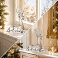thumbnail image 4 of Clear Transparent Deer Statue , Standing and Lying Stag Figurines, Modern Reindeer Tabletop Ornament for Living Room Bedroom Office Home Decor, Plastic Craft, 4 of 7