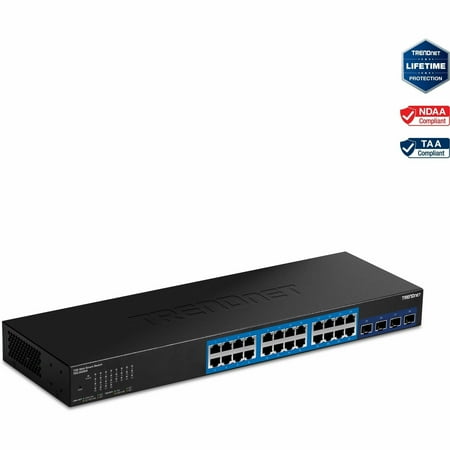 UPC: 0710931140200 | TRENDnet TEG-30284 24-port Gigabit Web Smart with 4 x 10G SFP+ slots