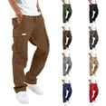 thumbnail image 1 of Pantalon Cargo pour Homme en Coton Coupe Décontractée Pantalon de Randonnée Tactique pour Hommes avec Multiples Poches Décontracté Extérieur Travail Jogger Pantalon Cargo, 1 of 6