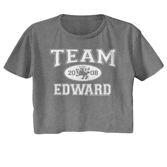 Twilight Team Edward Graphite Heather Women's Festival Crop Top T-Shirt