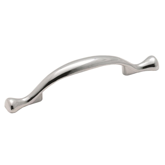 Amerock 174CH-XCP2 Curved Cabinet Drawer Pull 3" Center To Center  For Kitchen And Cabinet Hardware Polished Chrome - pack of 2