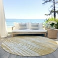 thumbnail image 6 of Addison Rugs Chantille Indoor/Outdoor Transitional Stripes Gold Washable Round Rug, 8' x 8', 6 of 6