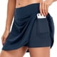 thumbnail image 5 of Faldas pantalón con bolsillos y pantalones cortos de tenis - Poliéster spandex, cintura alta, ropa deportiva, 5 of 7