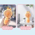 thumbnail image 2 of oefntac Portable Fan,Cute Handheld Portable Mini Fan,2 Speeds USB Rechargeable Battery Operated Small Pocket Fan with LED,Gifts for Kids,Suitable for Travel and Home,Yellow(3"x 6.1"x 1.8"), 2 of 5