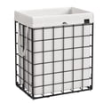 thumbnail image 1 of SONGMICS Cesto de la Ropa Sucia 90 L, Cesta Ropa Sucia Plegable, Bolsa de Lavander&iacute;a Lavable y Extra&iacute;ble, Ba&ntilde;o, Negro y Blanco MLCB190W01, 1 of 8