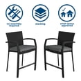 thumbnail image 3 of COSCO Outdoor Living 3 Piece High Top Bistro Patio Furniture Set, Black Wicker and Gray Cushion, 3 of 15