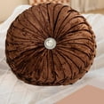 thumbnail image 4 of Mecorevxz Round Ice Flower Velvet Wheel Pillows Bedside Sofa Cushion Window Futon Cushion Pumpkin Pillow (Coffee), 4 of 6