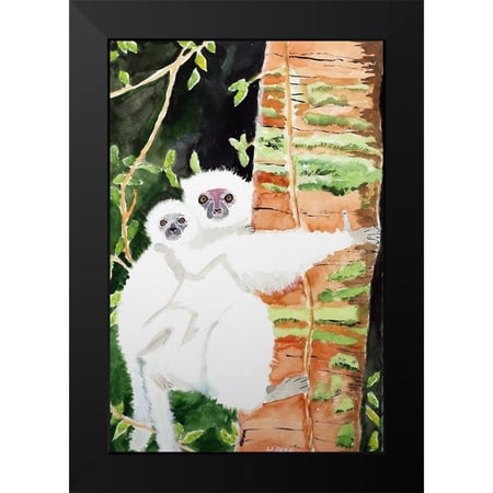 Derr, Wynn 11x14 Black Modern Framed Museum Art Print Titled - Silky Sifaka Duo