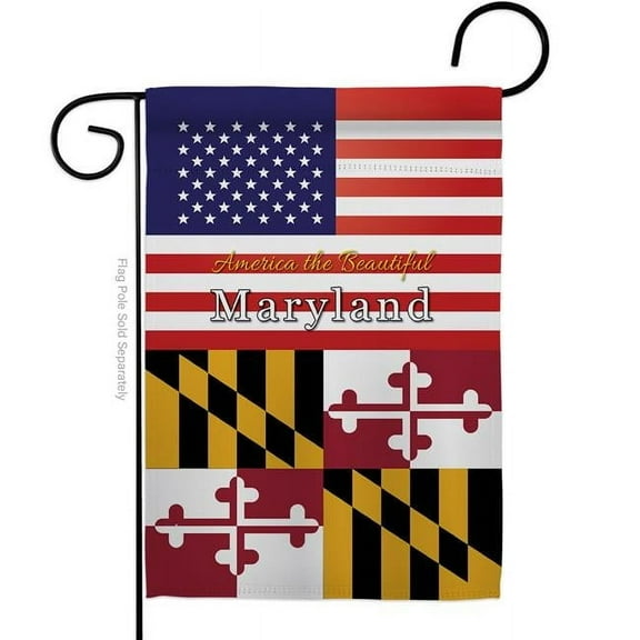 Americana Home & Garden G142572-BO 13 x 18.5 in. USA Maryland American State Vertical Garden Flag with Double-Sided House Decoration Banner Yard Gift