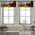 thumbnail image 4 of LALILO Kitchen Curtain Valance Sunset Tropical Beach Source Rod Pocket Window Curtain 52"x 18" Set of 2, 4 of 7