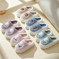 thumbnail image 7 of 1 Pair Women Winter Slippers Thick Plush Cartoon Rabbit Thick Flat Sole Anti skid Slip on Warm Cozy Dorm Slippers Pink M, 7 of 7