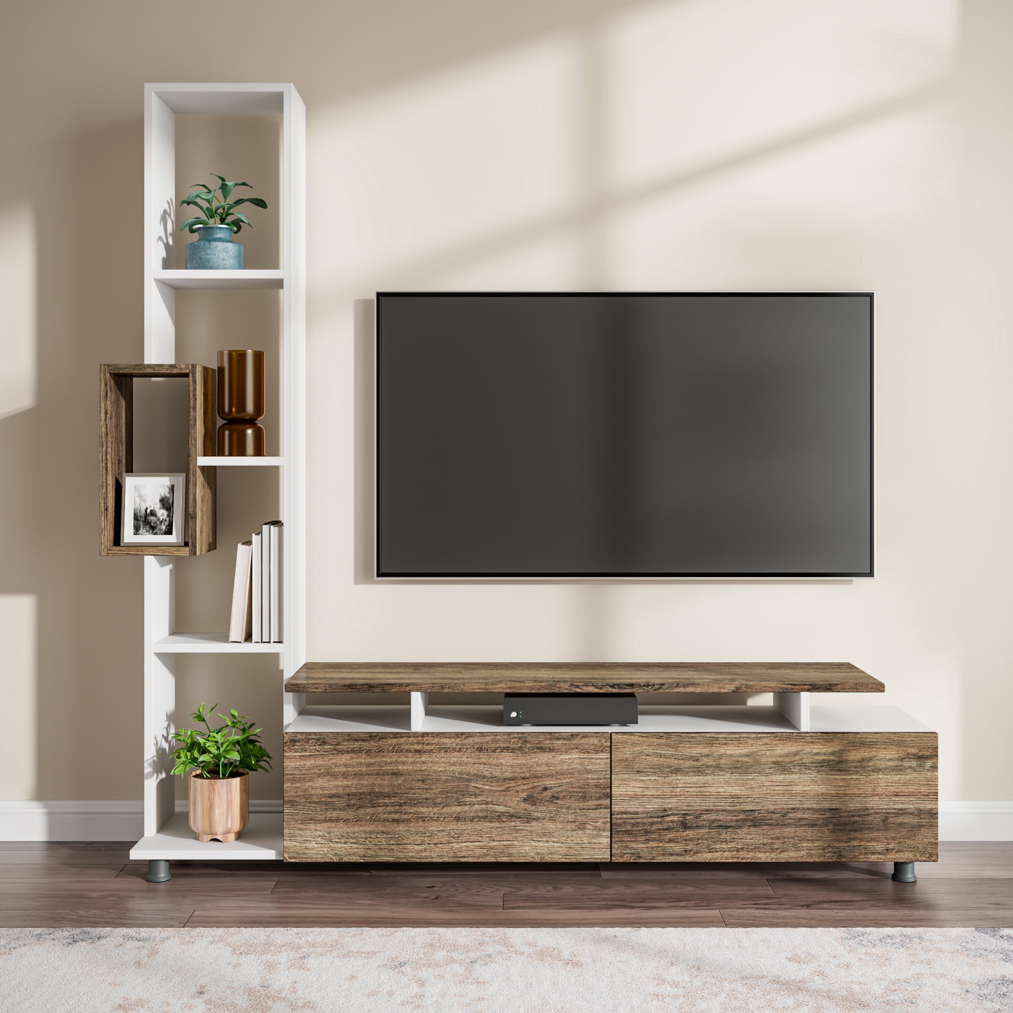 Ada Home Décor 2 Tier Rossano TV Stand for TVs up to 53", White