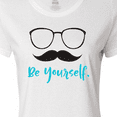 thumbnail image 4 of Inktastic Be Yourself, Glasses, Mustache - Black Blue Women's T-Shirt, 4 of 5