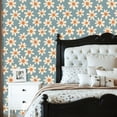 thumbnail image 2 of Peel and Stick Wallpaper 23.6in x 9.8ft Retro Daisy Floral Soft Orange White Flowers Contact Paper Vinyl Waterproof Self Adhesive Wall Paper for Bedroom Shelf Cabinet Renter Friendly, 2 of 8