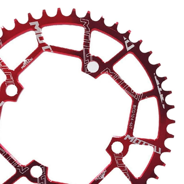 Langgg Vélo Plateau 104BCD Roue à Chaîne Vélo Rond Chaîne Anneau Pièces Anneau Roue de Guidage 104BCD Rouge 46T