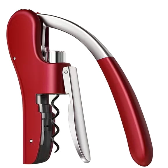 Wine Bottle Opener Stainless Steel Vertical Lever Corkscrew Anual Handheld Corkscrew with Built-in Foil Cutter Design