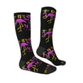 thumbnail image 3 of Haiem Mardi Gras with Flamingo Socks, Funny Novelty Crazy Design Cotton Socks Sports Socks Knee High Socks For Men, Women,1Pairs - Gift For Working Friends, 3 of 9