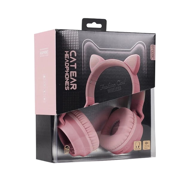 LED Auriculares con cancelación de ruido de oído lindo Auriculares Bluetooth 5.0 de 3,5 mm con micrófono Sweethay EL4100-01B