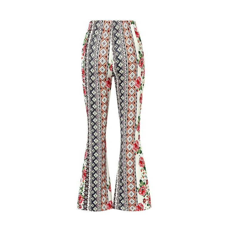 Women Baggy Flared Pants Boho Style Floral Hippie Wide Leg Gypsy Palazzo  Casual Trousers Printed Bell-bottomed Trousers - AliExpress