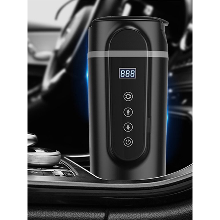Protoiya 12V 24V Car Heating Cup 420ML Smart Temperature Control Heating  Coffee Mug with Anti-spill Lid Portable Electric Heated Travel Mug for  Coffee Teas Camping,Black small screen - Walmart.com