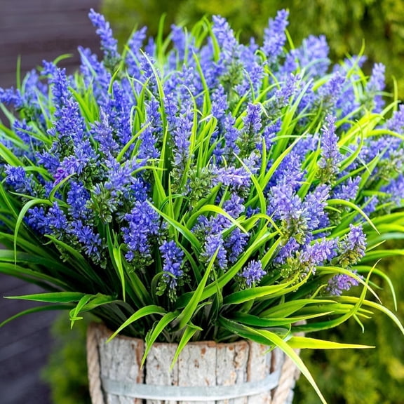 Scidweet 20 Bundles Artificial Lavender Plants Outdoors, Fake Flowers Faux Plant Spring Summer Decoration for Home Garden, Purple