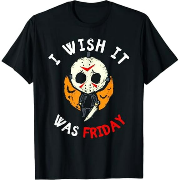 I Wish It Was Friday Funny Scary Halloween T-Shirt Tee