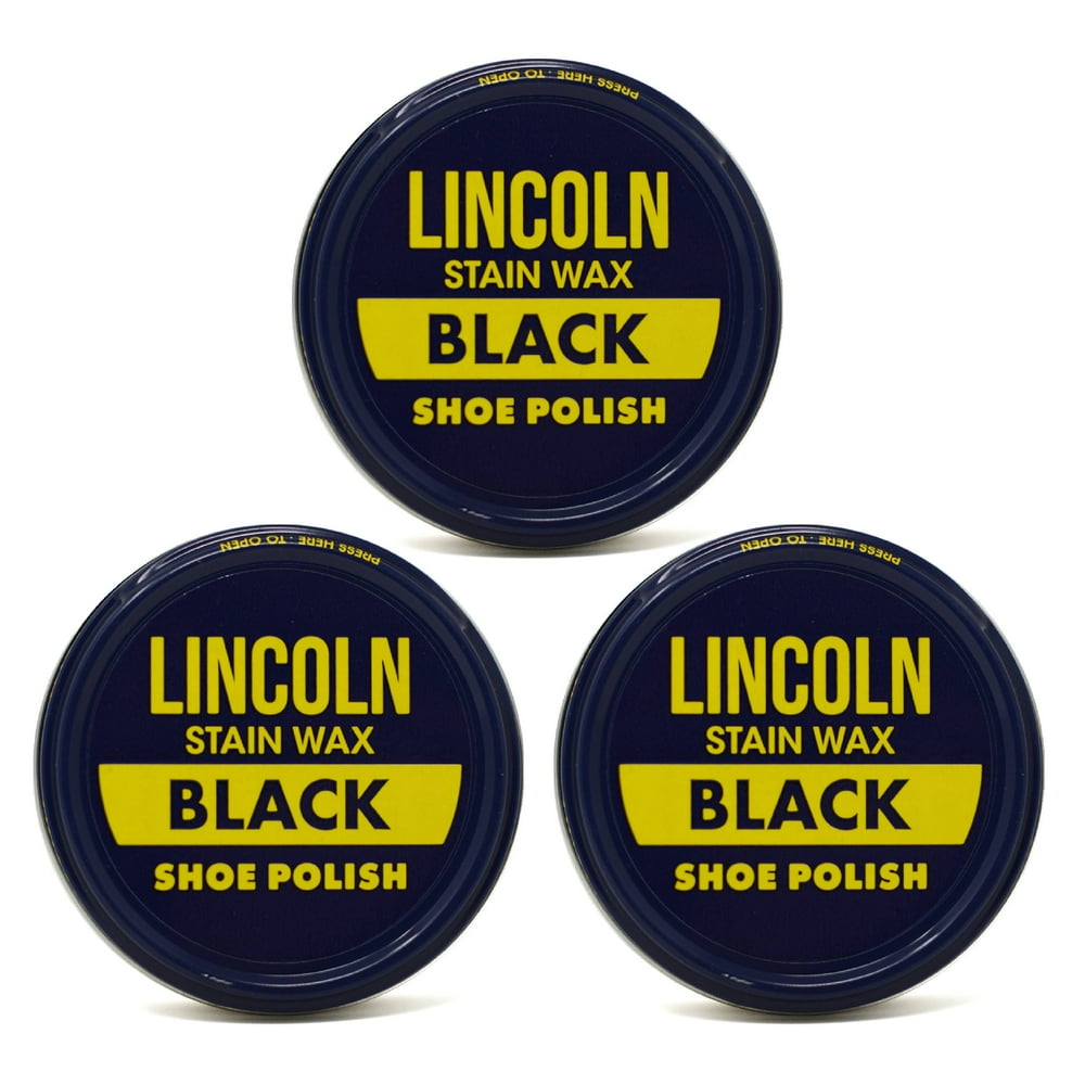 Lincoln Shoe Wax Polish Black 3 Ounces (3 Pack)