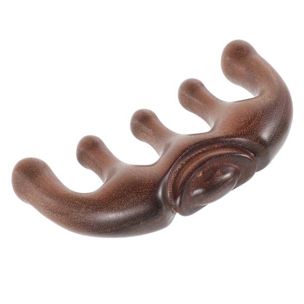 Peine de madera de dientes anchos para cabello grueso y rizado con desenredado suave y masaje del cuero cabelludo.