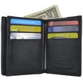 thumbnail image 3 of Genuine Leather New Design Slim Bi-Fold ID Wallet with Expandable Pocket for Business Cards Credit Cards with Middle Flap 1157, 3 of 18