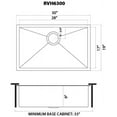 thumbnail image 2 of Ruvati 30-inch Undermount Gunmetal Black Stainless Steel Kitchen Sink 16 Gauge Single Bowl - RVH6300BL, 2 of 7