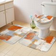 thumbnail image 2 of Burnt Orange Bath Mat 3 Piece Bathroom Rug Set, Modern Geometric Grey Oil Painting Abstract Non Slip Bath Rug Contour Mat and Toilet Lid Cover, Absorbent Shower Mats Soft Bath Rugs and Mats Sets, 2 of 8