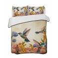 thumbnail image 2 of Vintage Hummingbirds King Size Down Alternative Comforter, Lightweight Comforter Quilt Bedding Set with Pillow Shams Spring Farmhouse Country Flowers All Seasons Bed Comforter Duvet Insert 96"x106", 2 of 7