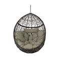 thumbnail image 2 of Christopher Knight Home Kyle Wicker Hanging Chair (Stand Not Included) by  - 400 lb limit Multi-Brown/Khaki, 2 of 5