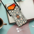thumbnail image 2 of ZIATUBLES Stylish Mini Mobile Case Bag Women Men Small Crossbody Phone Bag with Adjustable Carrying Strap, Hook and Loop Fastener, 4 X 8 Inch, Amercian Tribal Print, 2 of 7