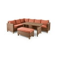 thumbnail image 2 of Better Homes & Gardens Brookbury 4-Piece Outdoor Wicker Patio Sectional Dining Set, Terracotta Cushions, 2 of 10