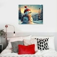 thumbnail image 4 of GOSMITH  Christmas Snowman Canvas Prints for Home Decor and Wall Decor - Christmas Tree & Santa Claus Painting Wall Art Ready to Hang, 4 of 4