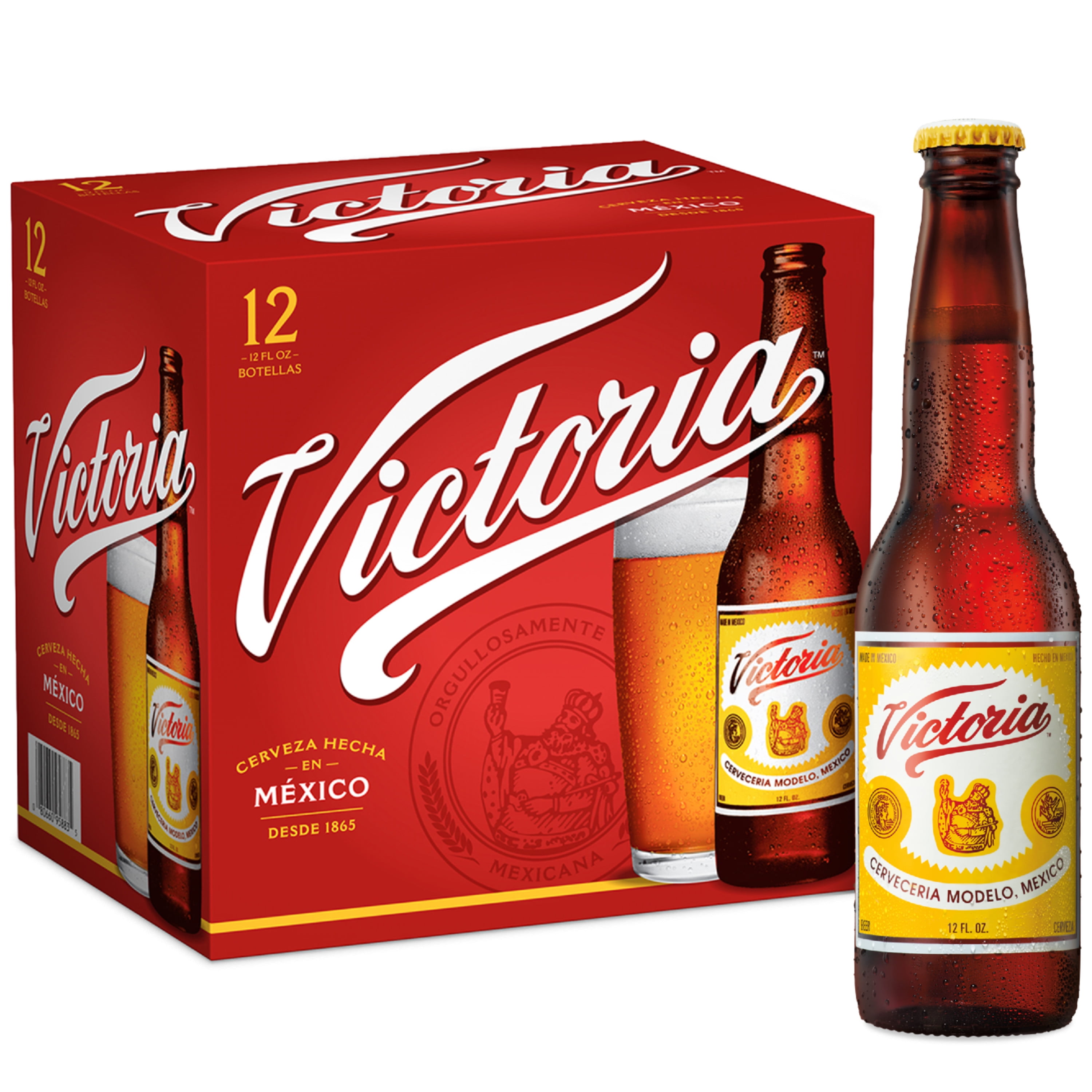 Victoria Amber Lager Mexican Beer, 12 Pack Beer, 12 fl oz Bottles, 4% ...