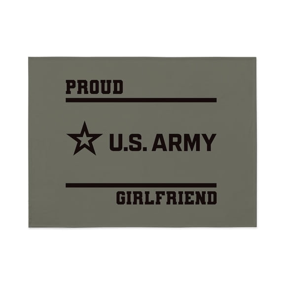 CafePress - Proud Army Girlfriend Black - Large Plush Fleece Throw Blanket, 80" L x 60" W
