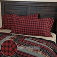 thumbnail image 3 of VHC Brands Cumberland Buffalo Check Cotton Rustic King Bedding Accessory, Pillowcase Set 21x40, Chili Pepper Red, 3 of 6