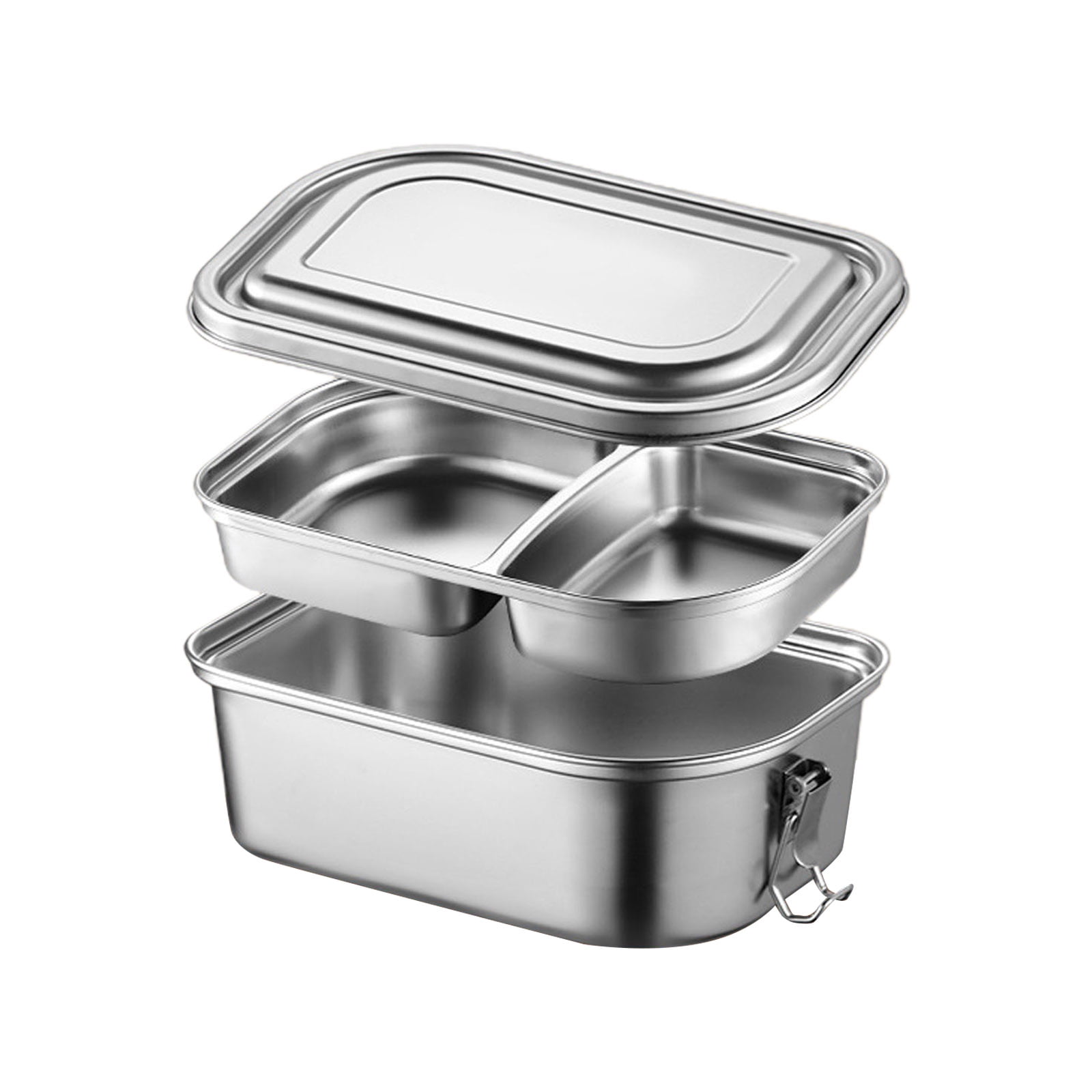 Ziliyy Stainless Steel Bento Box for Kids and Adults,2/3 Compartments  Sealed and Leak-proof Lunch Box, Keep Foods Separated Food Storage  Container, Food-Safe Materials(2 Compartments, Blue) 