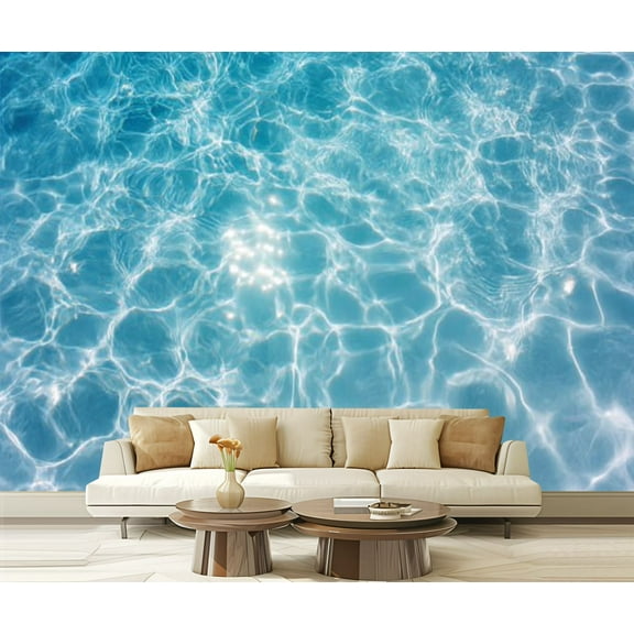 Peel and Stick Wallpaper Clean Sea Water Surface Modern Art Wall Mural Decor Self Adhesive and Removable 69in x 98in