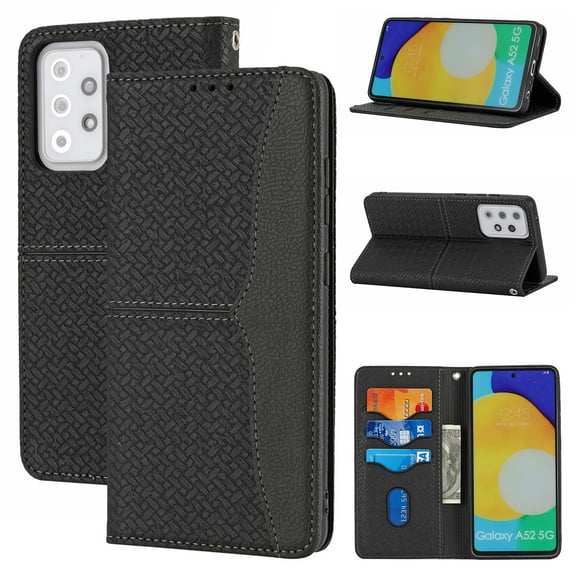 Allytech Case for Samsung Galaxy S22 Ultra,Shockproof Card Slot Flip Leather Magnetic Wallet Kickstand Luxury Phone Case Cover,Black