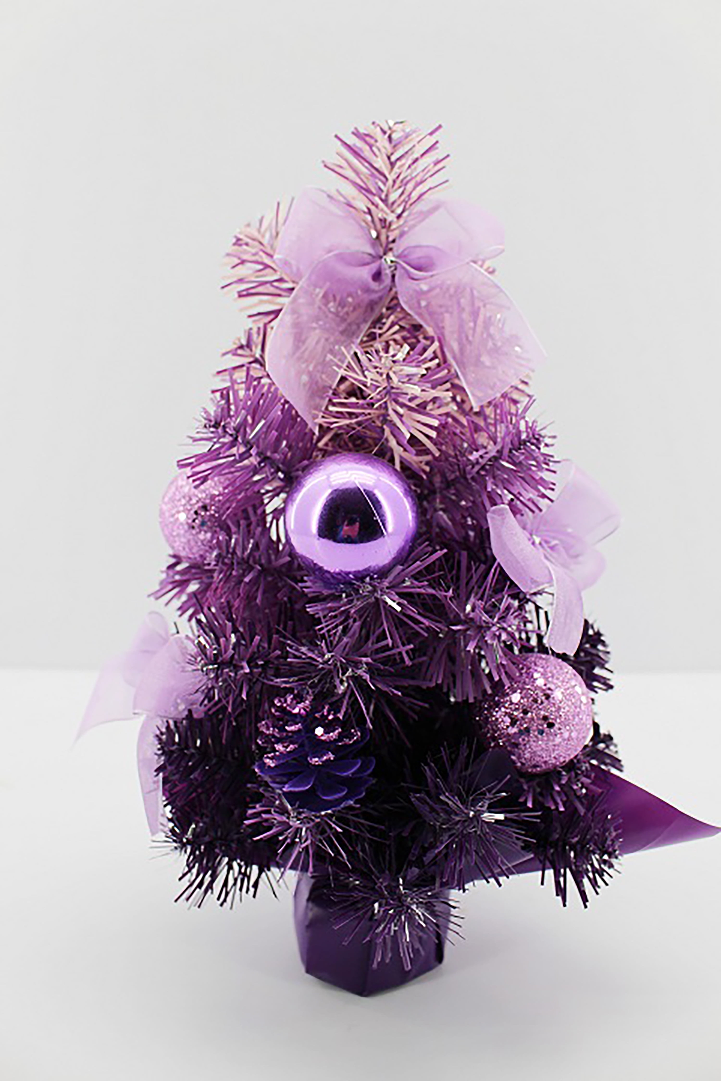 Magari 12 Tabletop Purple Christmas Tree With Led Light And