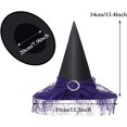 thumbnail image 2 of Sombreros de bruja JAMW para mujer accesorios de disfraces de Halloween plegable, 2 of 2